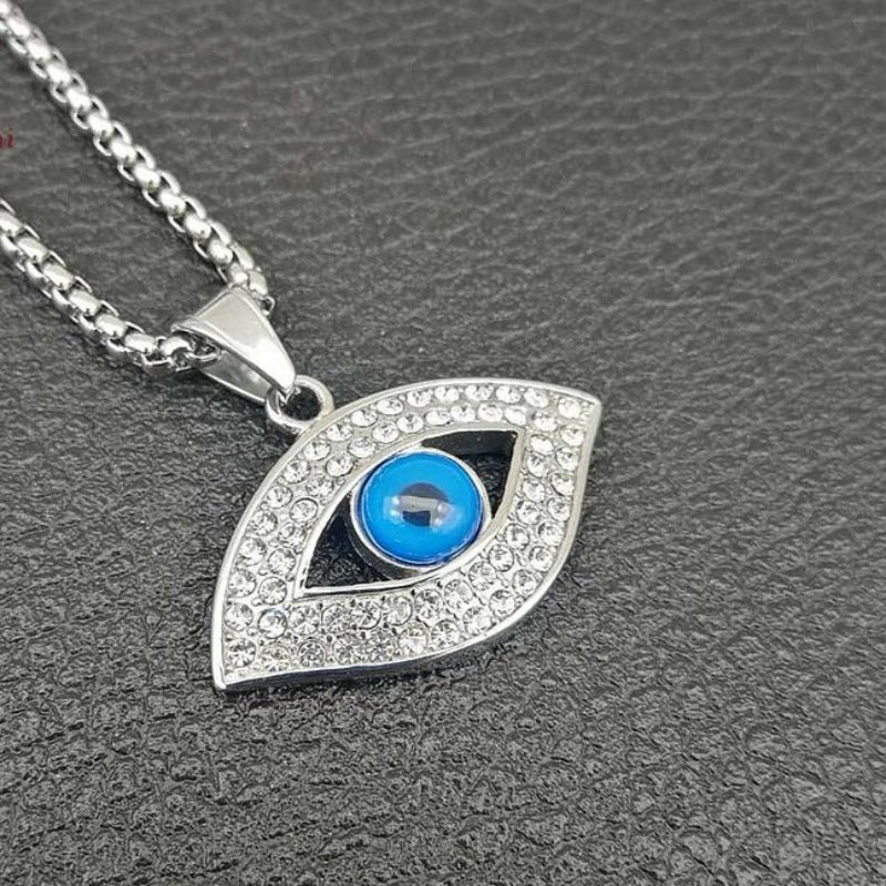 Trendy Blue Eye Shaped Necklace For Women, Girls, And Men