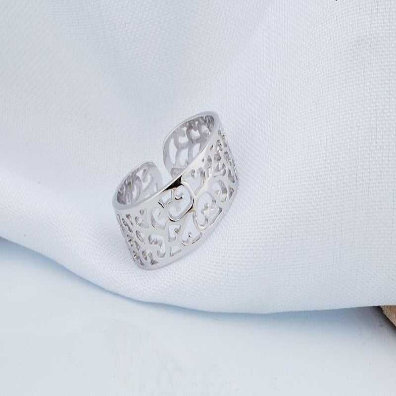 Trendy Geometric Shape Rhodium Plated 925 Sterling Silver Ring For Women, Girls, And Brides