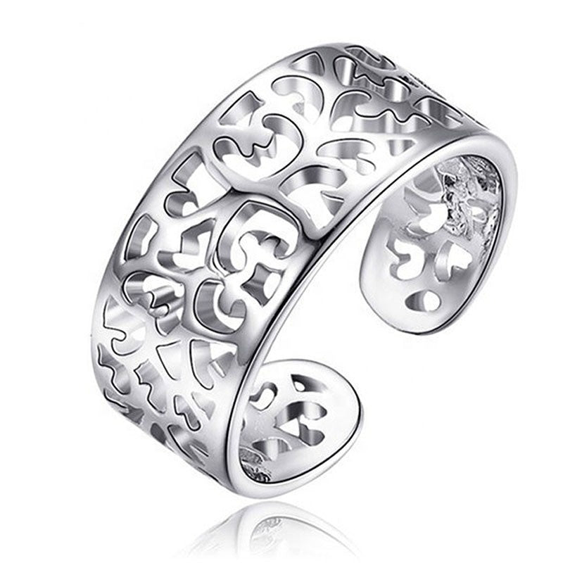 Trendy Geometric Shape Rhodium Plated 925 Sterling Silver Ring For Women, Girls, And Brides