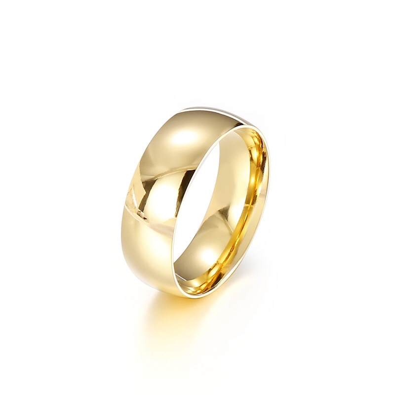 Trendy Gold Plated 316L Stainless Steel Couple Rings For Women And Men And Lovers