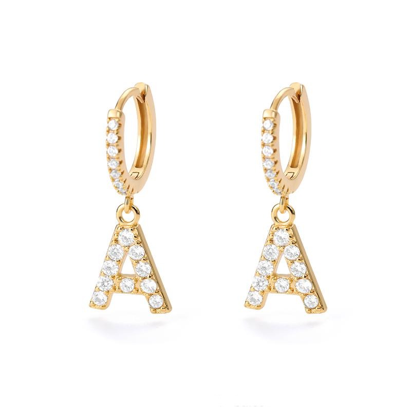 Trendy Gold Plated Initial letters Earrings For Women, Men, Girls