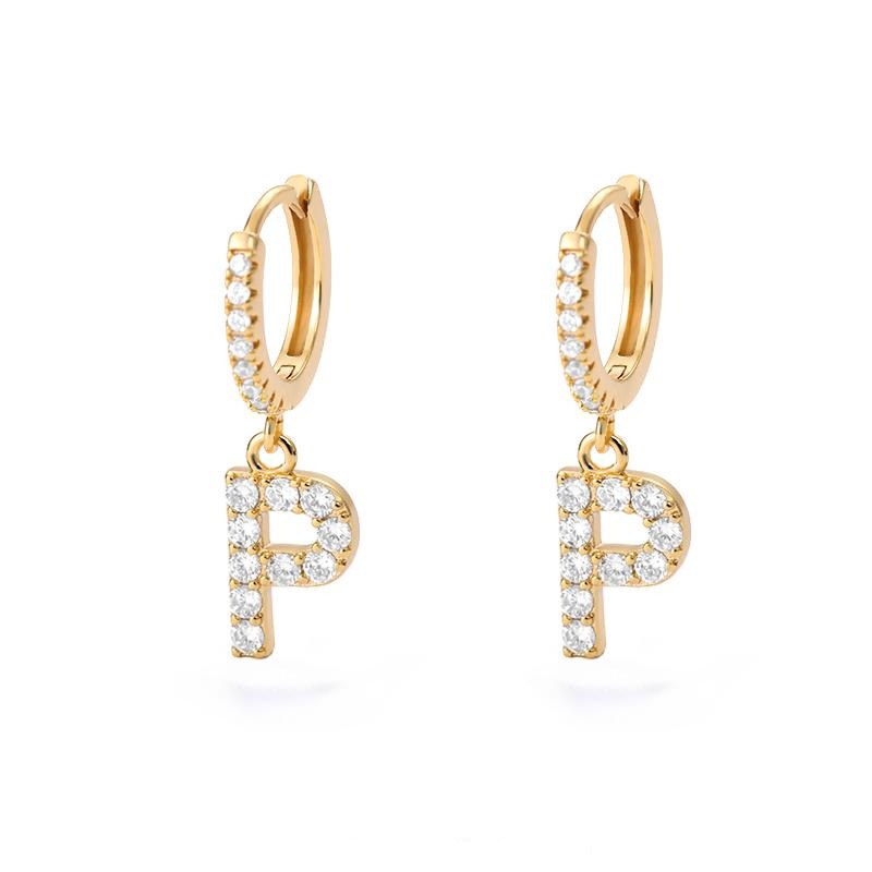 Trendy Gold Plated Initial letters Earrings For Women, Men, Girls