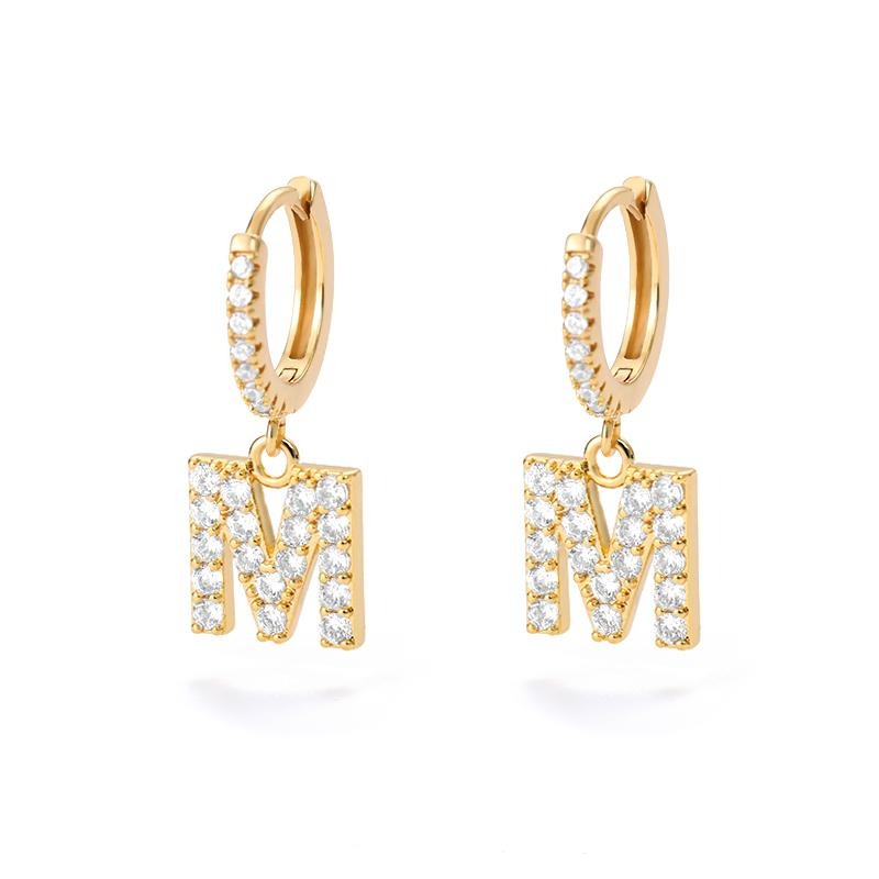 Trendy Gold Plated Initial letters Earrings For Women, Men, Girls