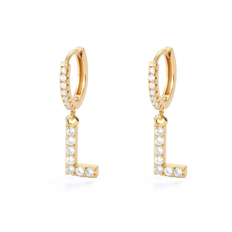 Trendy Gold Plated Initial letters Earrings For Women, Men, Girls