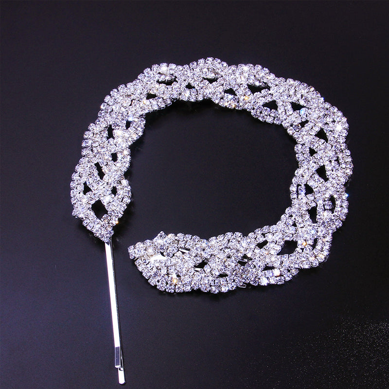  Trendy Long Braided Hair Accessories Encrusted With Shiny Rhinestones For Women