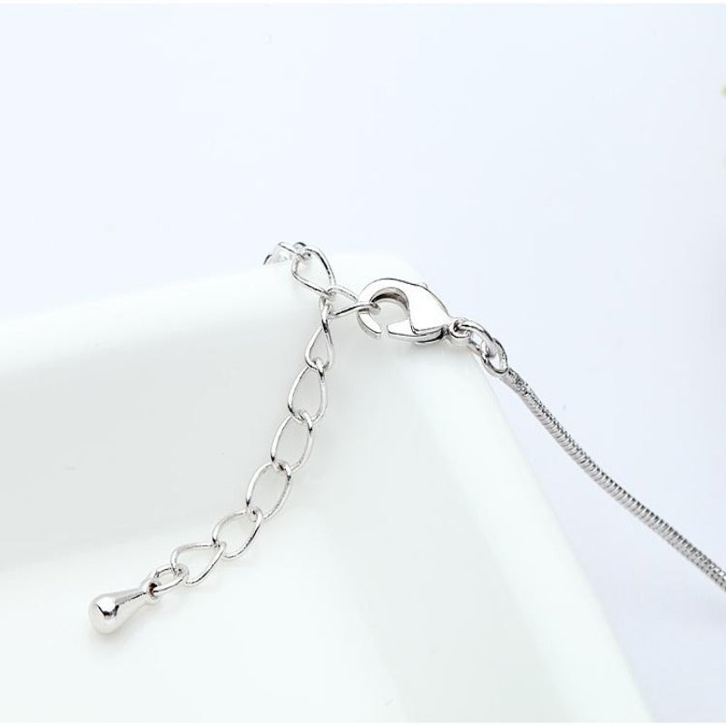 Trendy Rhodium Plated Key Shaped Necklace For Women And Girls