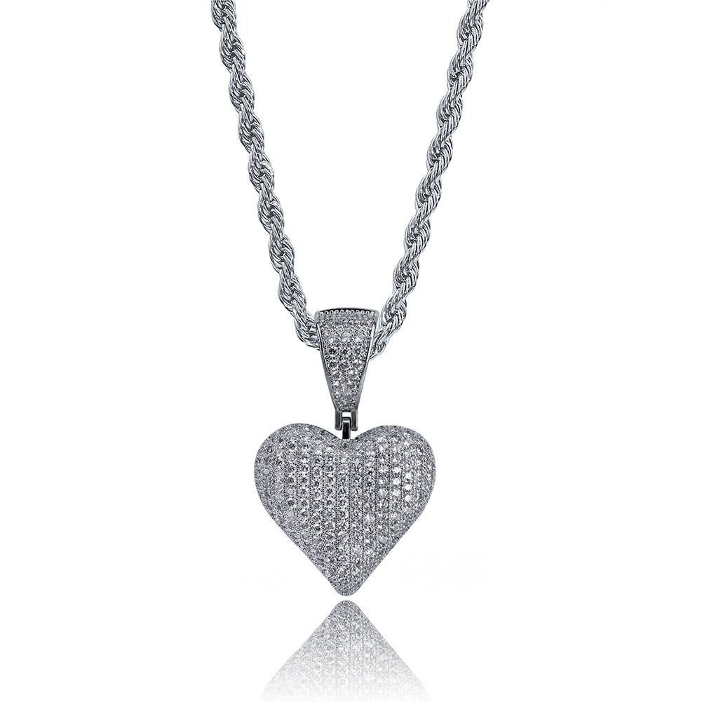 Trendy Silver Plated Play Card Heart Shaped Necklace For Women, Girls, And Men