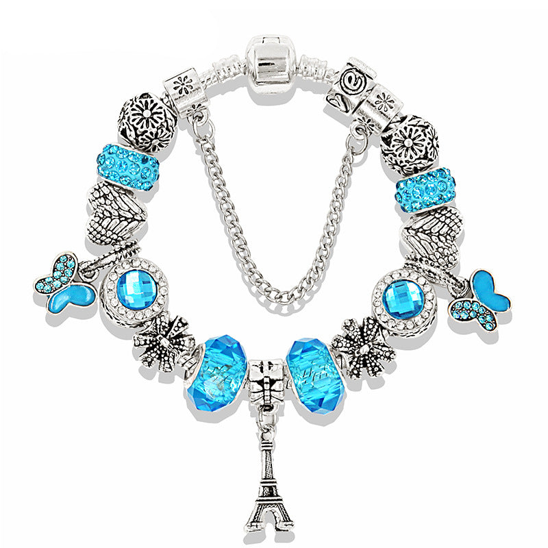 Trendy Blue Color Eiffel Tower Shaped Bracelet For Cute Women & Girls